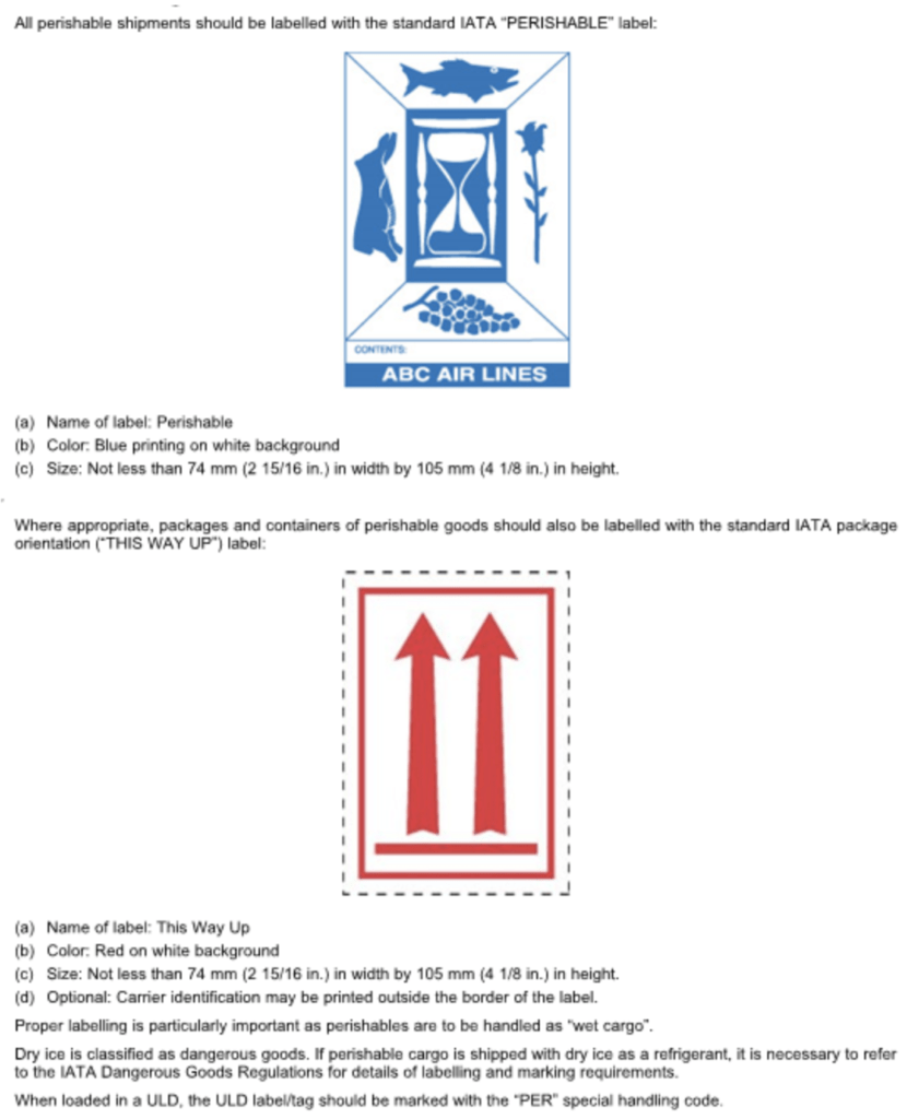 Perishable goods label